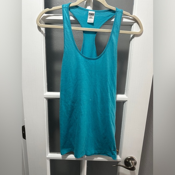 PINK Blue Racerback Tank - Picture 1 of 5